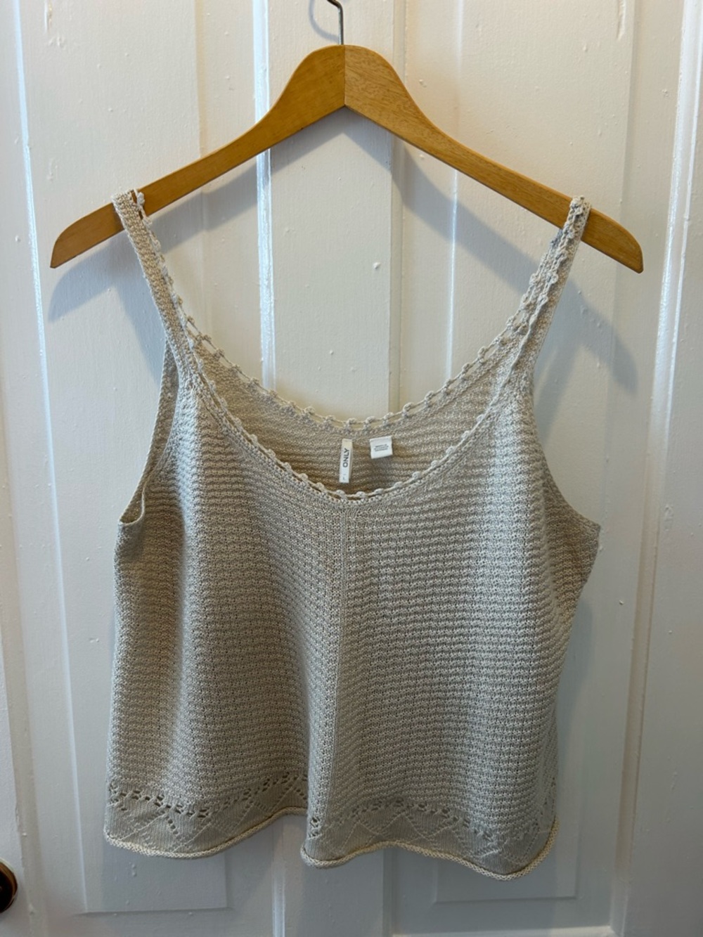 Only Cream Crochet-Edge Knit Camisole